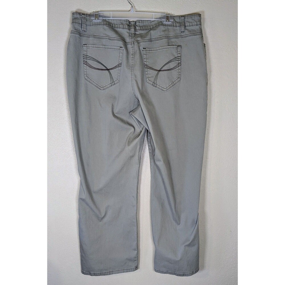 Cato Woman Plus Size 20W Olive Green Stretch Twill Pants EUC - Picture 3 of 11